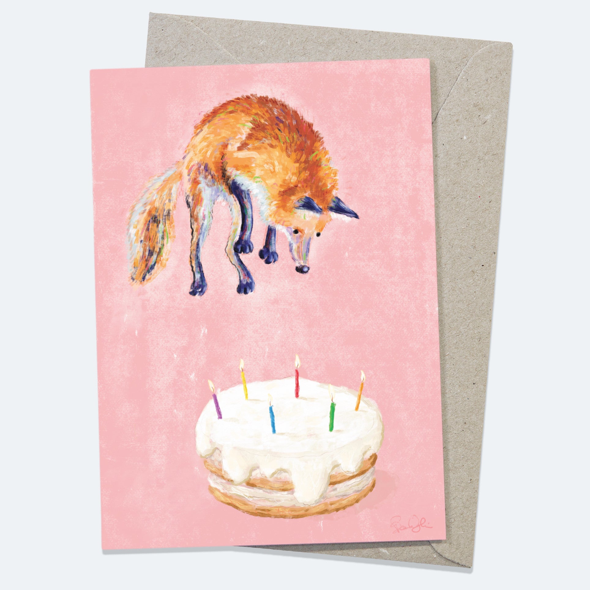 Cake Fox - Greeting Card