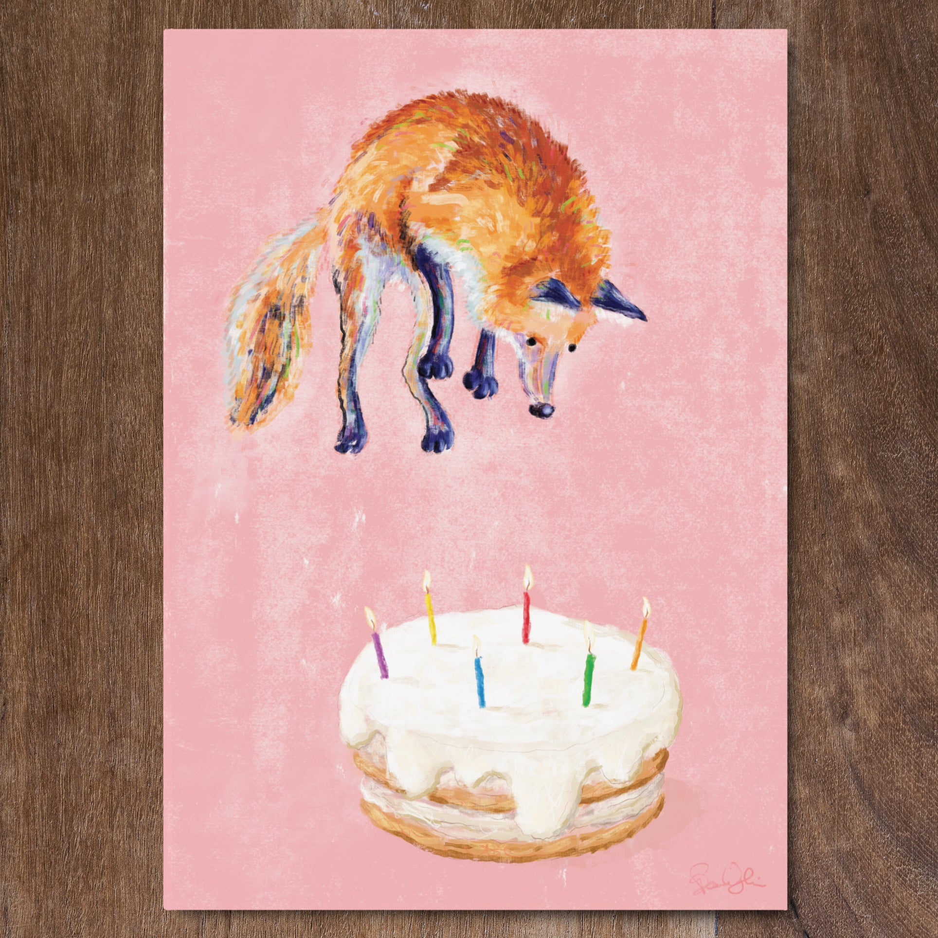 Cake Fox - Greeting Card