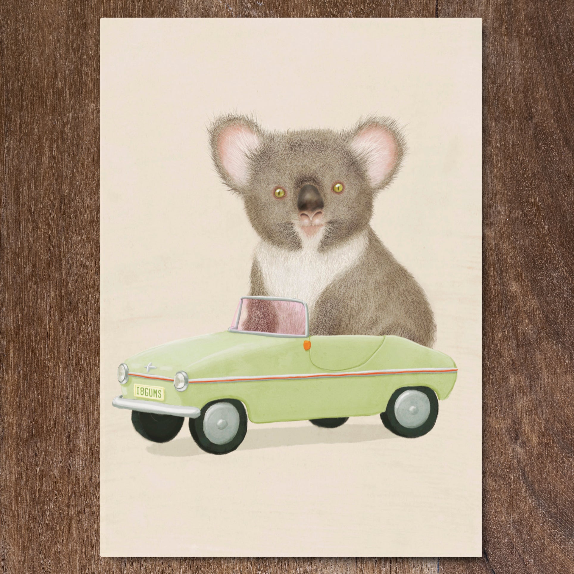 Favel Goes for a Drive - Greeting Card