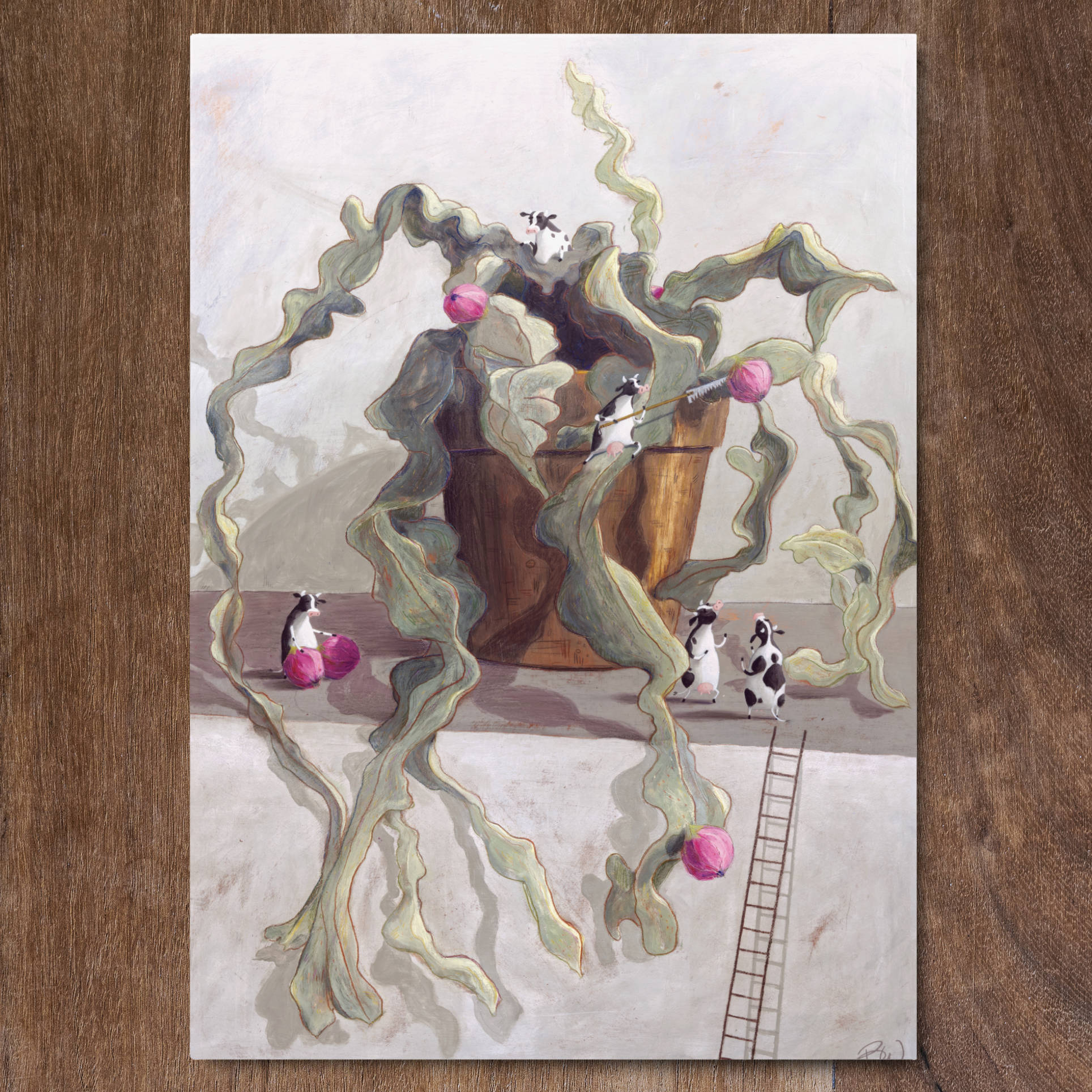 Harvest Moo - Greeting Card