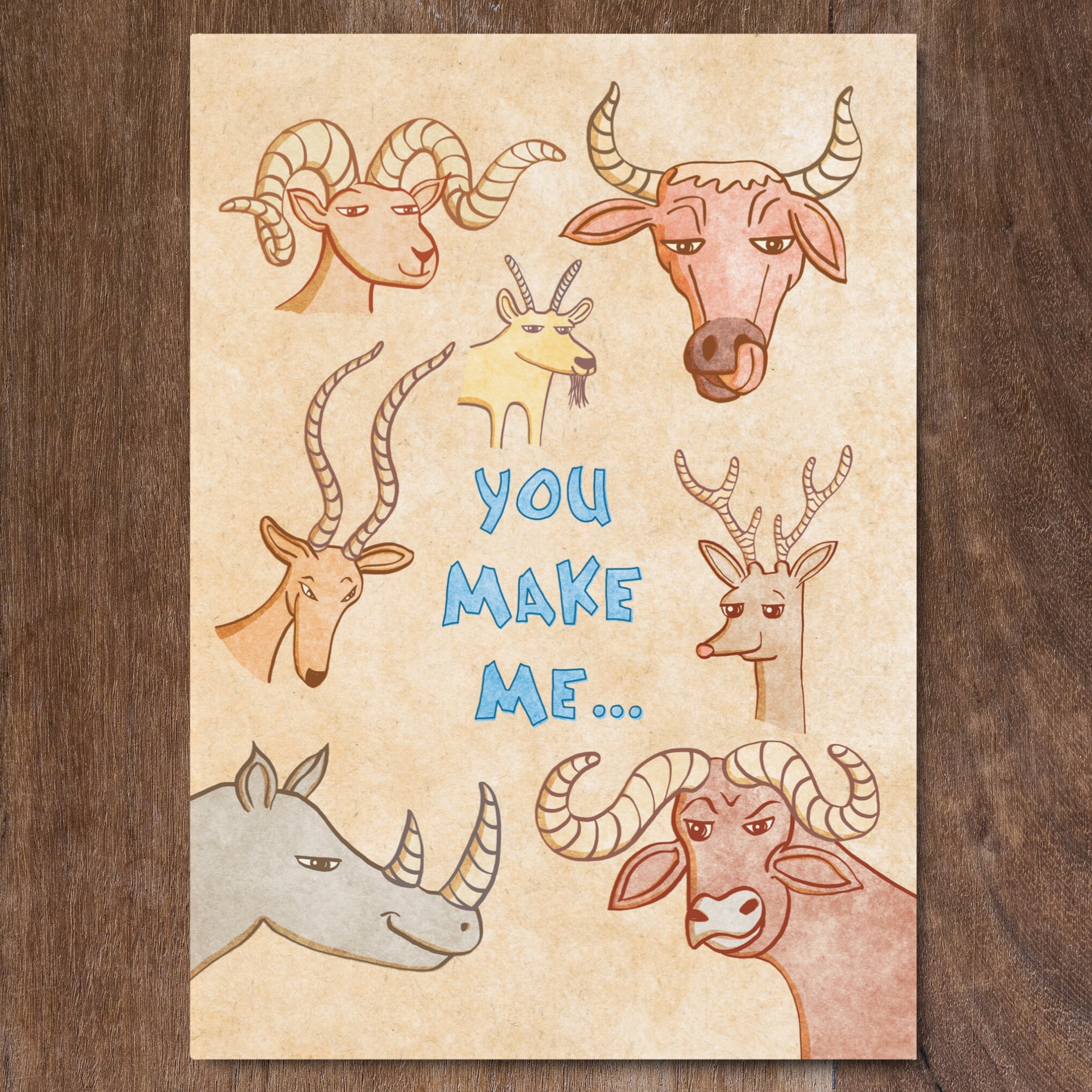 Horny - Greeting Card
