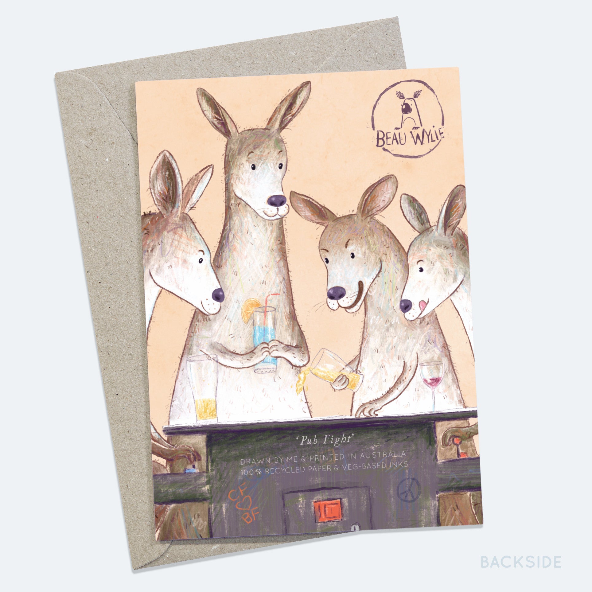 Pub Fight - Greeting Card