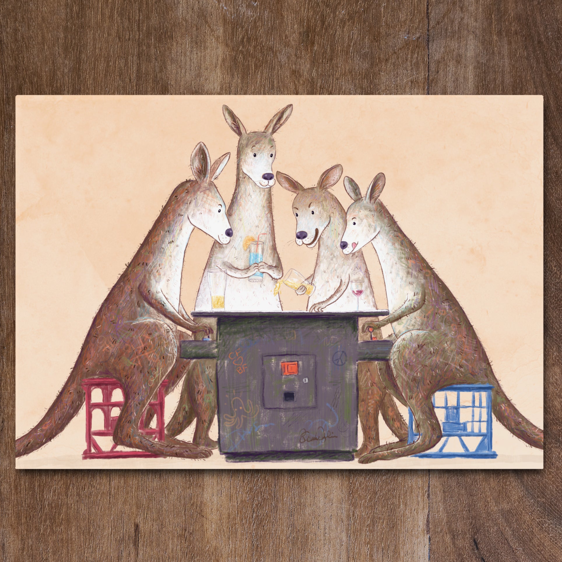 Pub Fight - Greeting Card