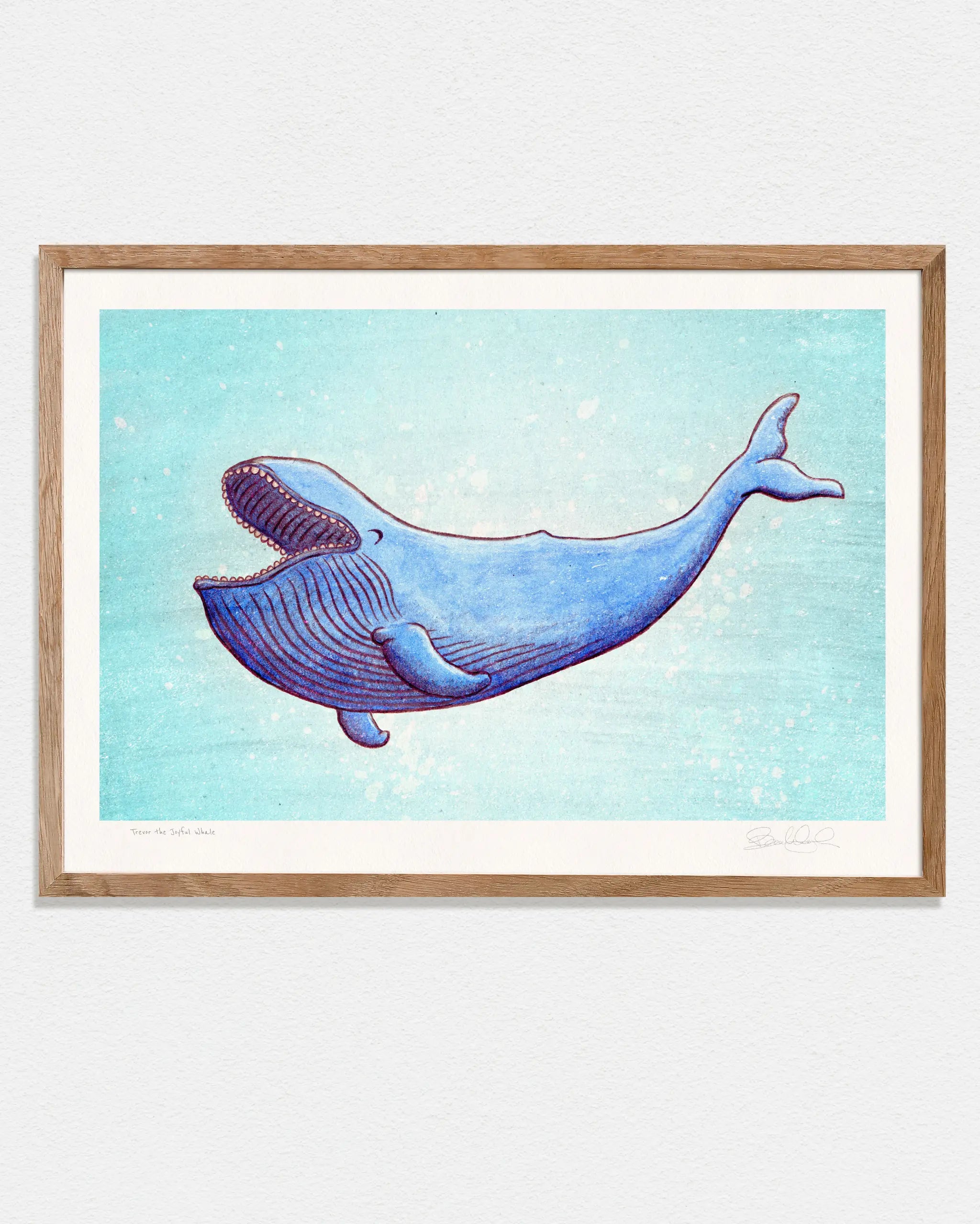 Trevor the Joyful Whale - Art Print