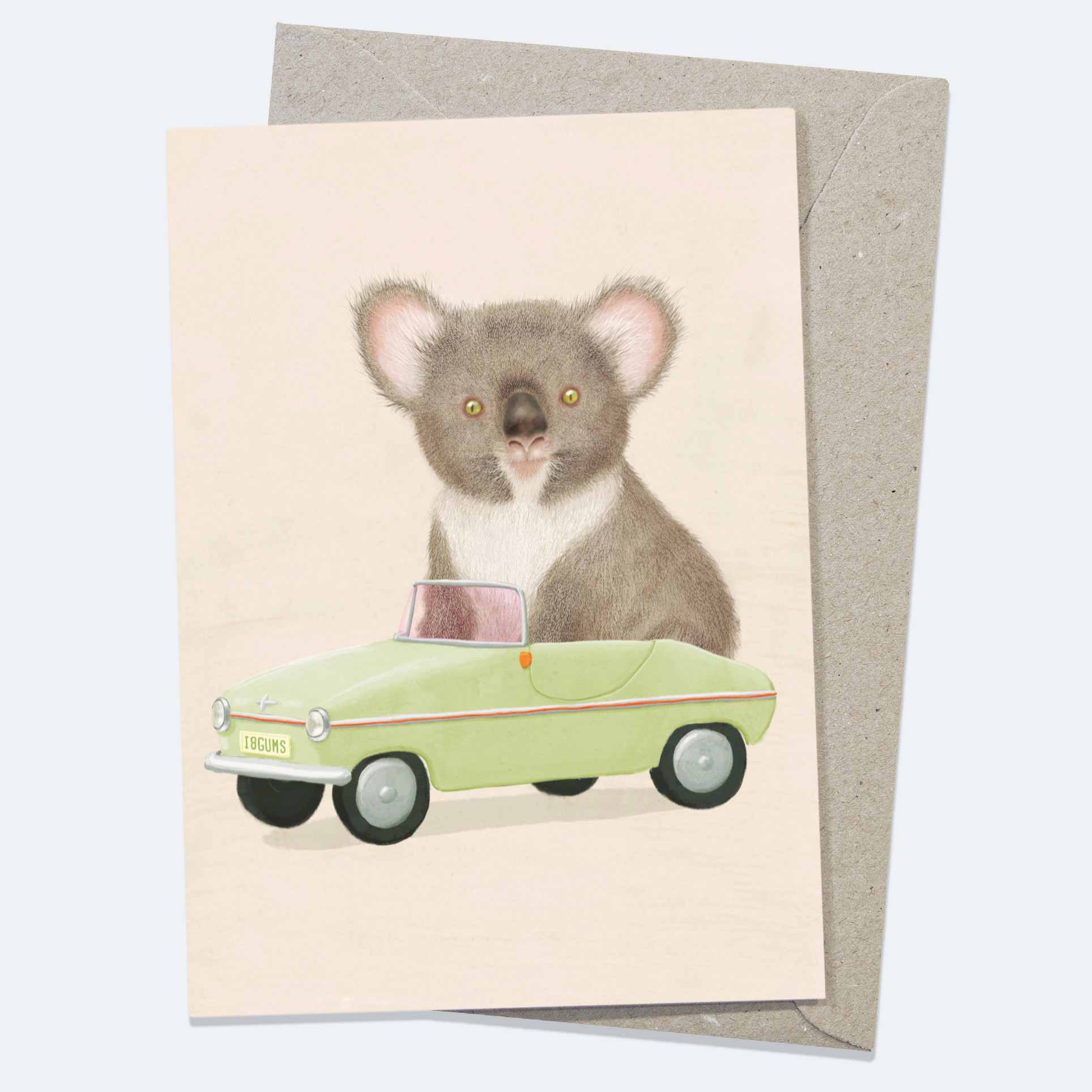 Favel Goes for a Drive - Greeting Card