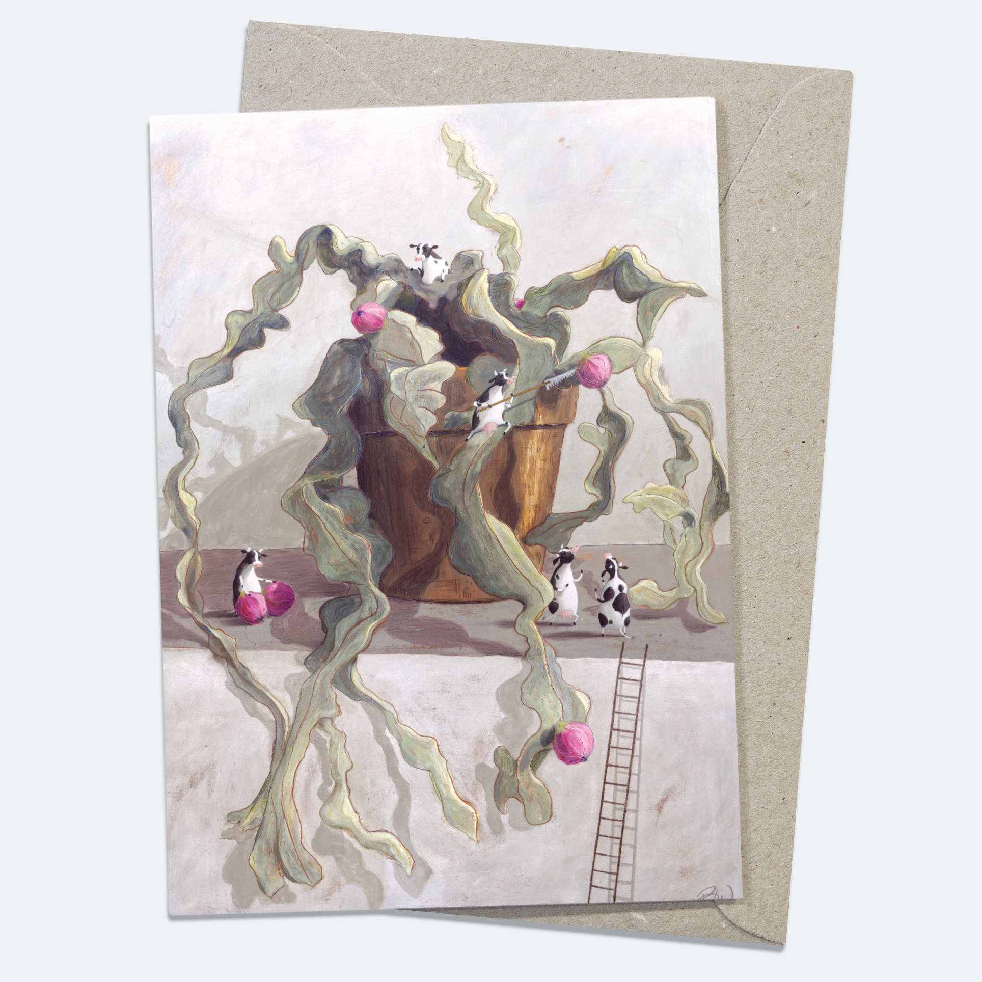 Harvest Moo - Greeting Card