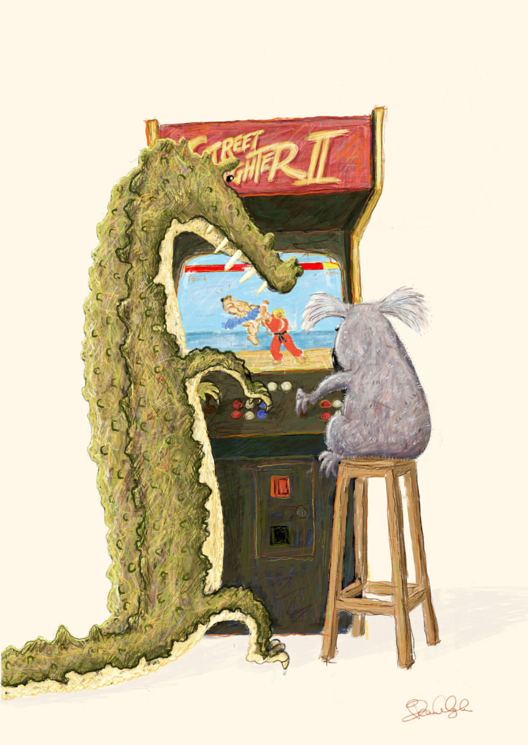 Street Fight - Tea Towel