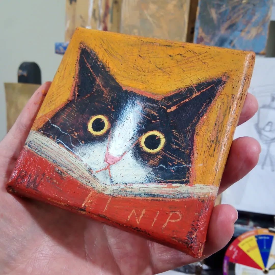 Cat Interrupted 1 - Original Painting