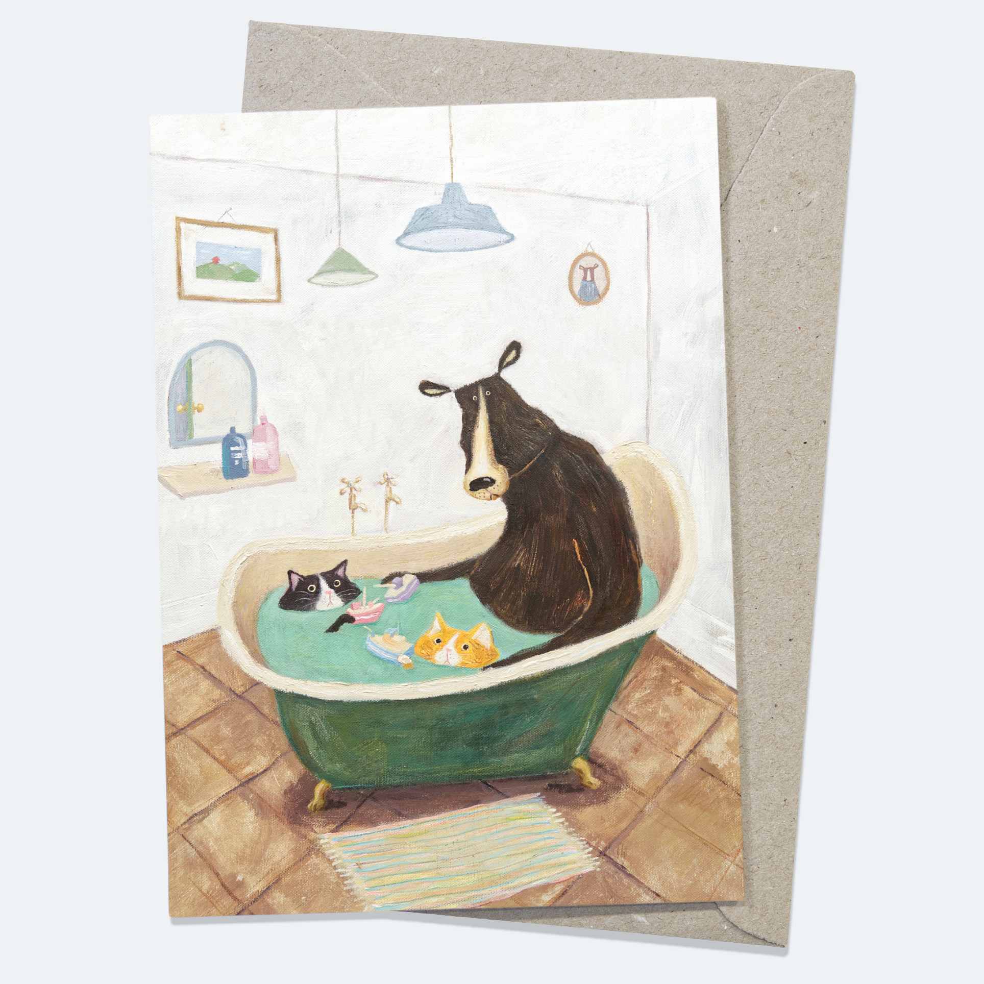 Bath Time - Greeting Card Wholesale