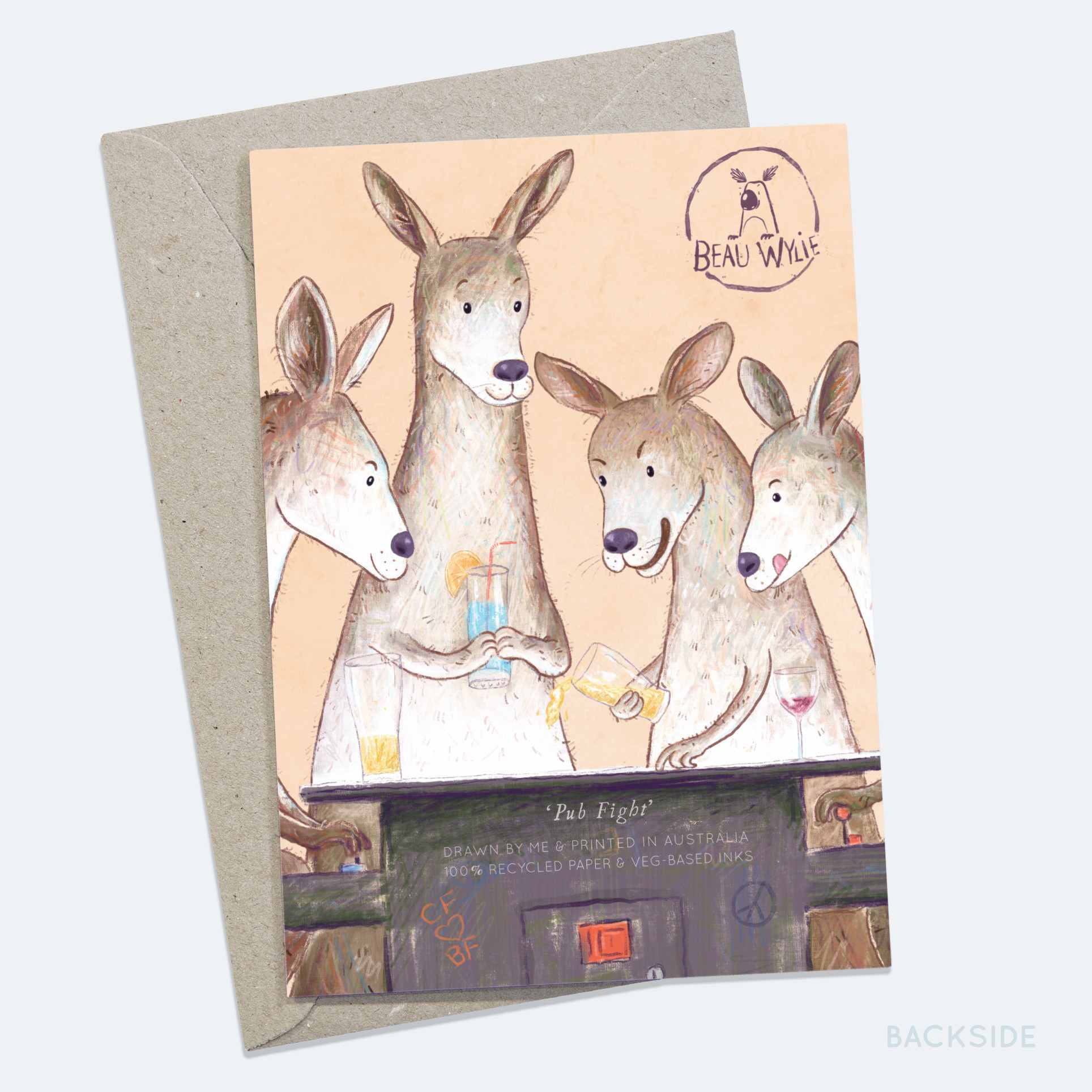 Pub Fight - Greeting Card