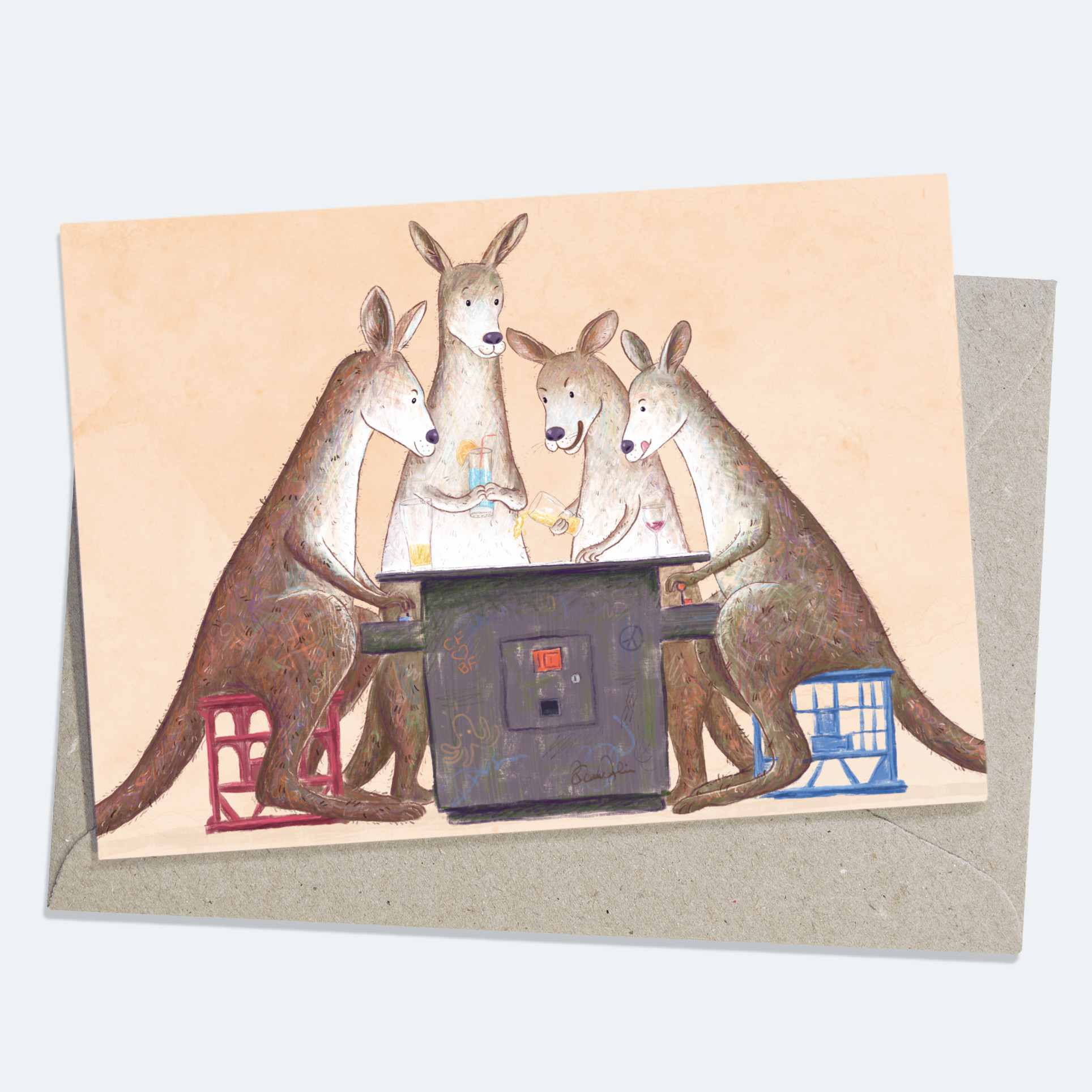 Pub Fight - Greeting Card