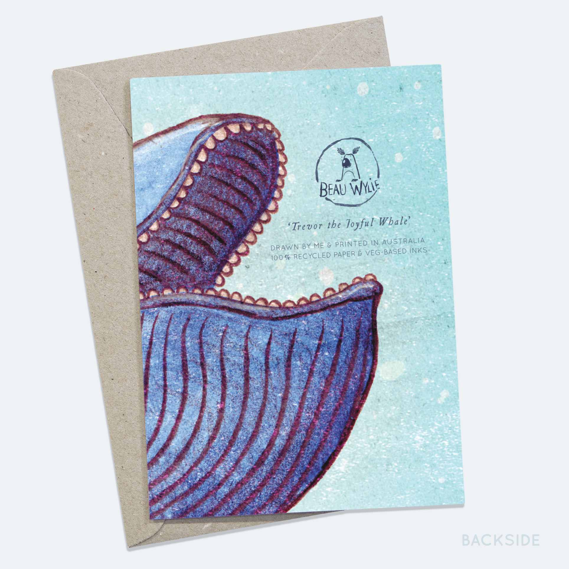 Trevor the Joyful Whale - Greeting Card