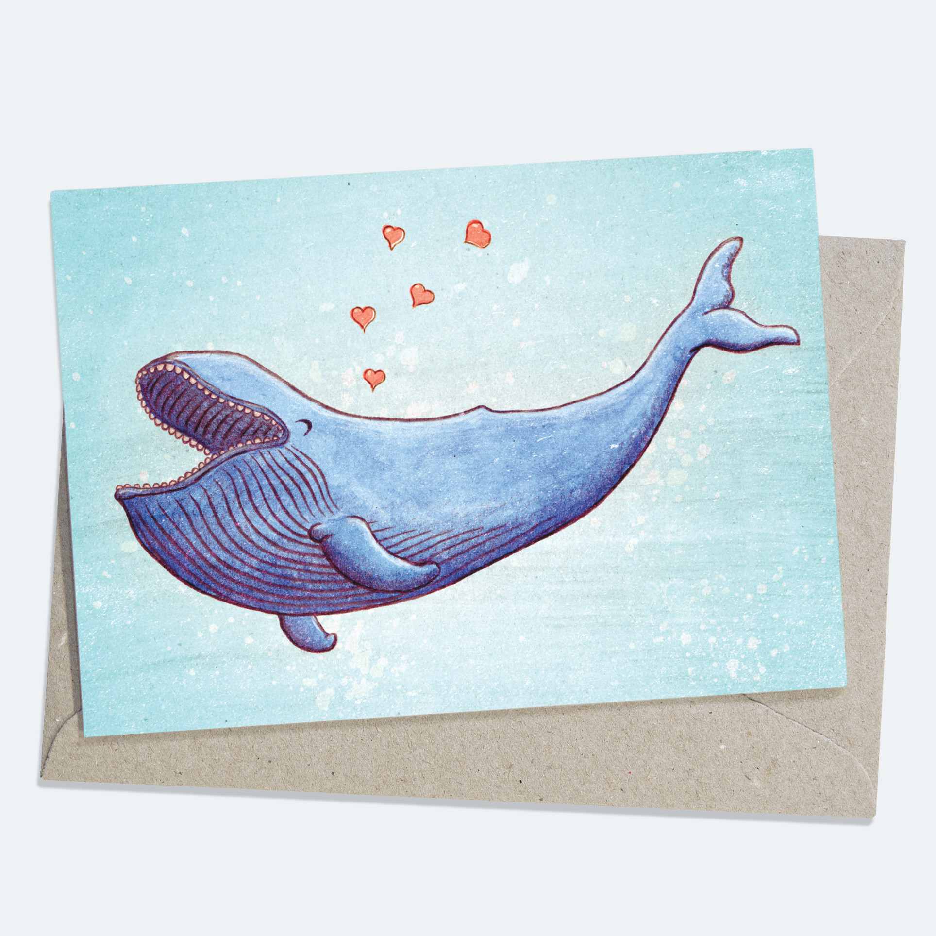Trevor the Joyful Whale - Greeting Card